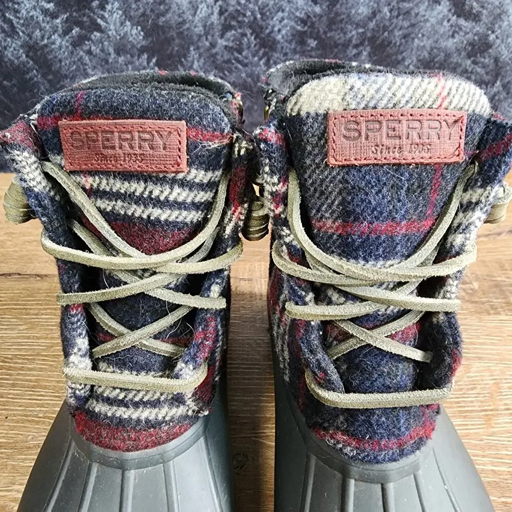 Sperry Plaid Fleece Ducks Rain Boots | Women's 7M